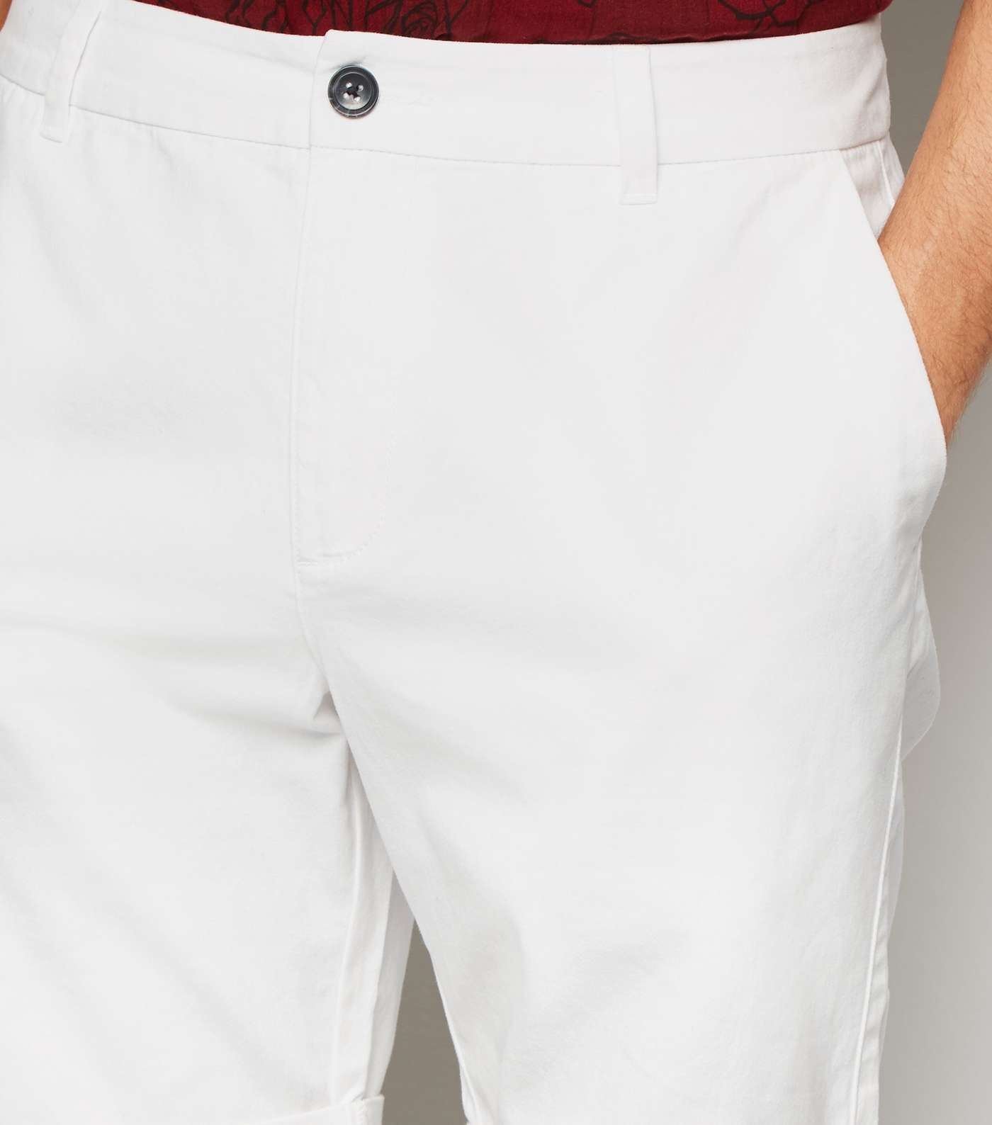 White Chino Cotton Shorts Image 5