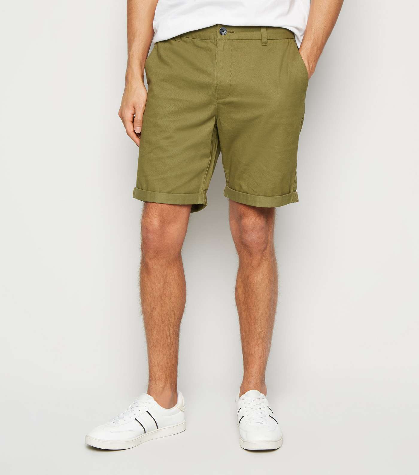 Olive Chino Cotton Shorts
