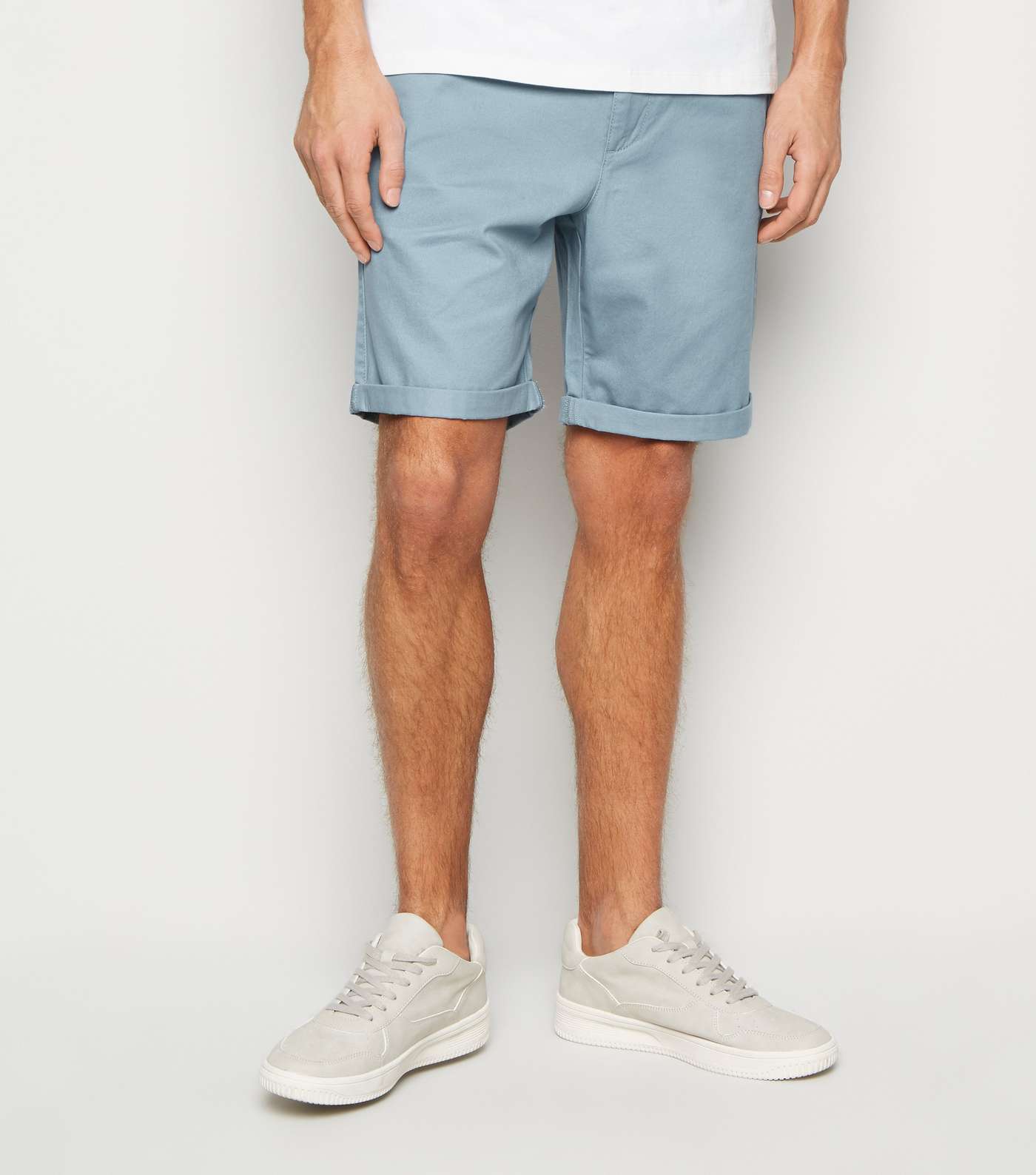 Pale Blue Chino Cotton Shorts
