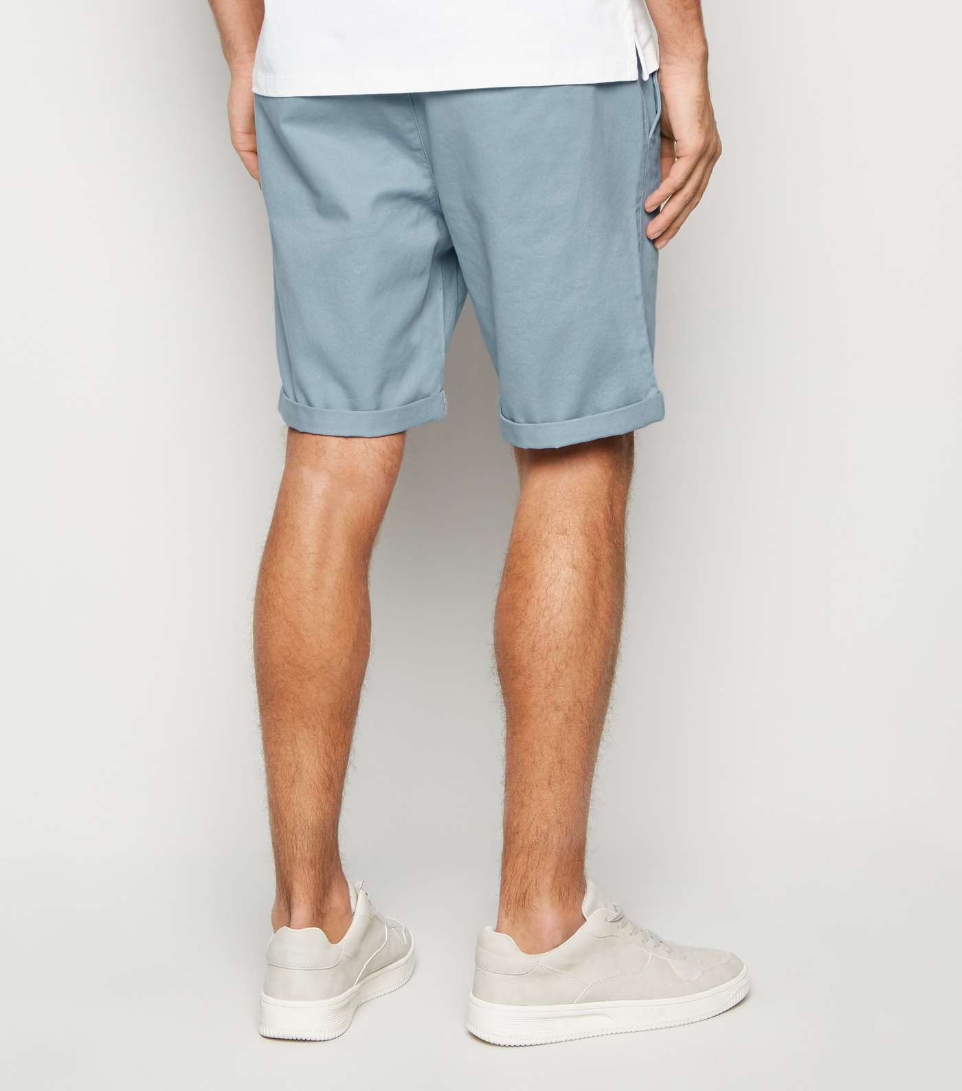 Pale Blue Chino Cotton Shorts Image 3