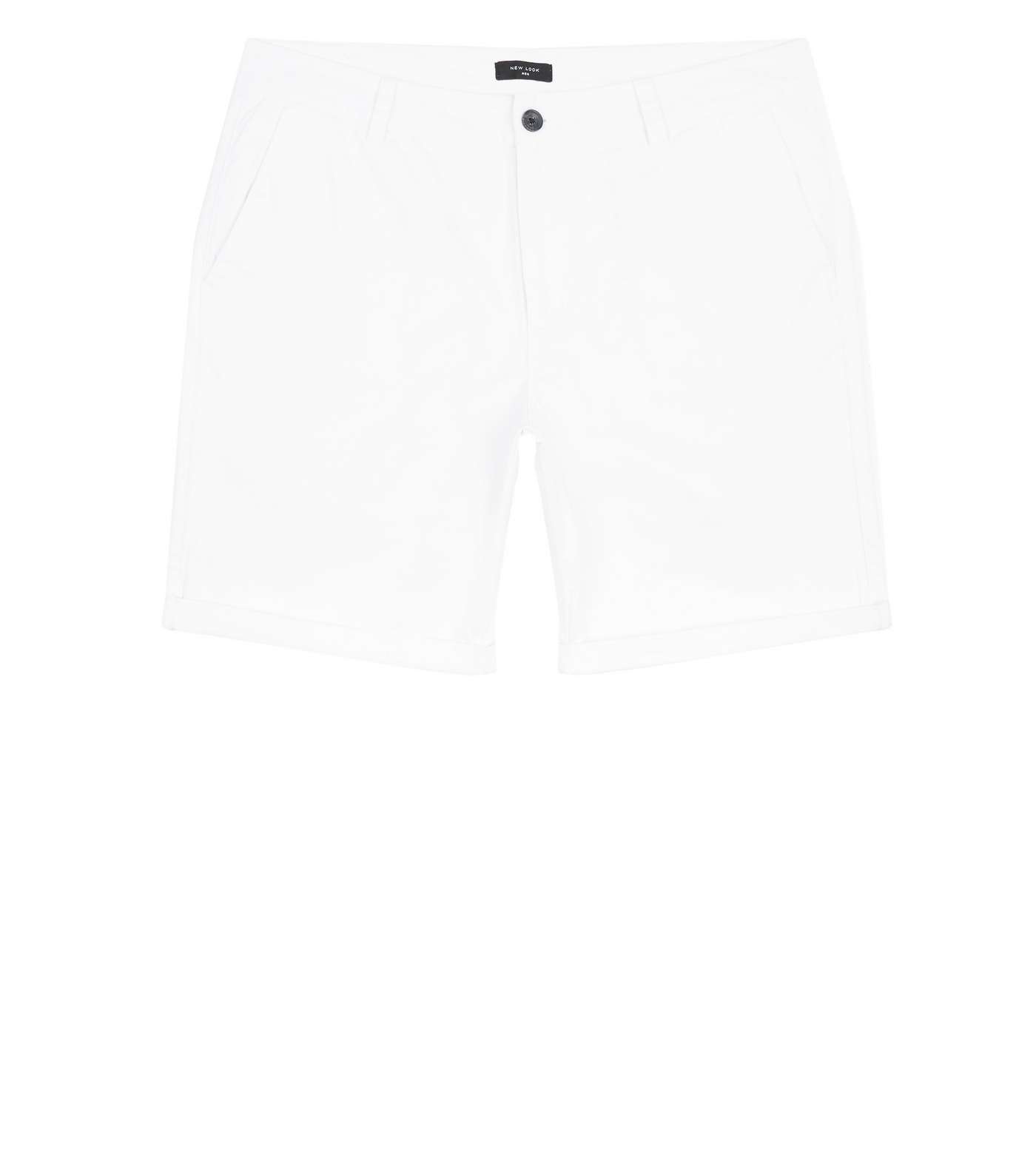 White Shorter Length Chino Shorts Image 4