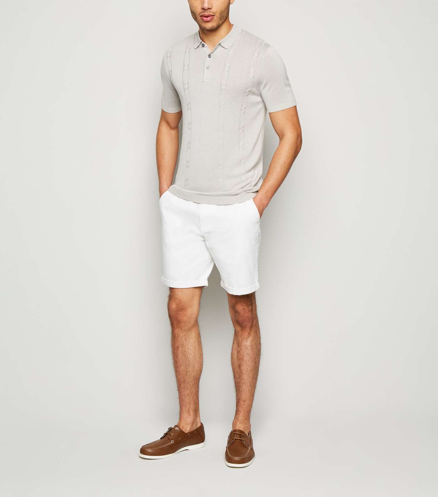 White Shorter Length Chino Shorts Image 2