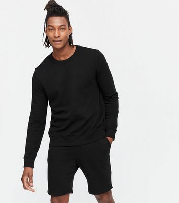 plain black crew neck