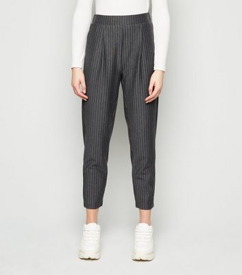 Grey Pinstripe Trousers | New Look