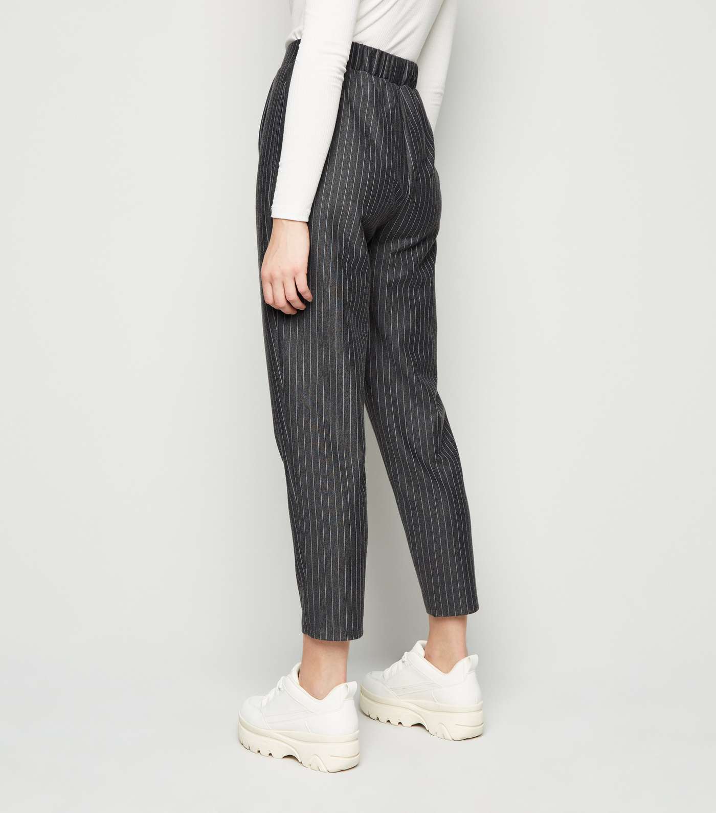 Grey Pinstripe Trousers Image 3