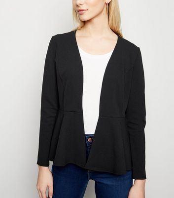 black peplum blazer jacket