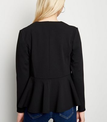 black peplum blazer jacket