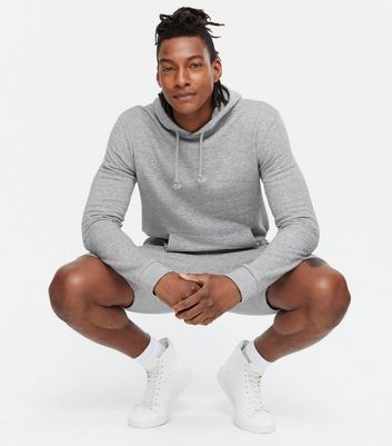 Image of Grey Cotton Blend Hoodie New Look