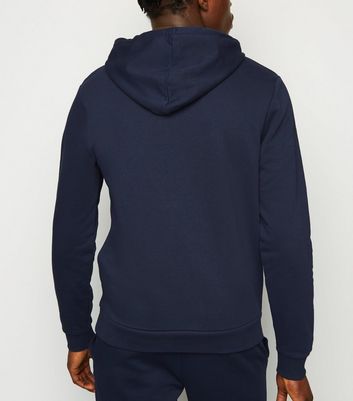 Image of Navy Cotton Blend Hoodie New Look