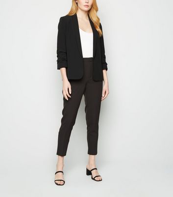 ladies ruched sleeve blazer