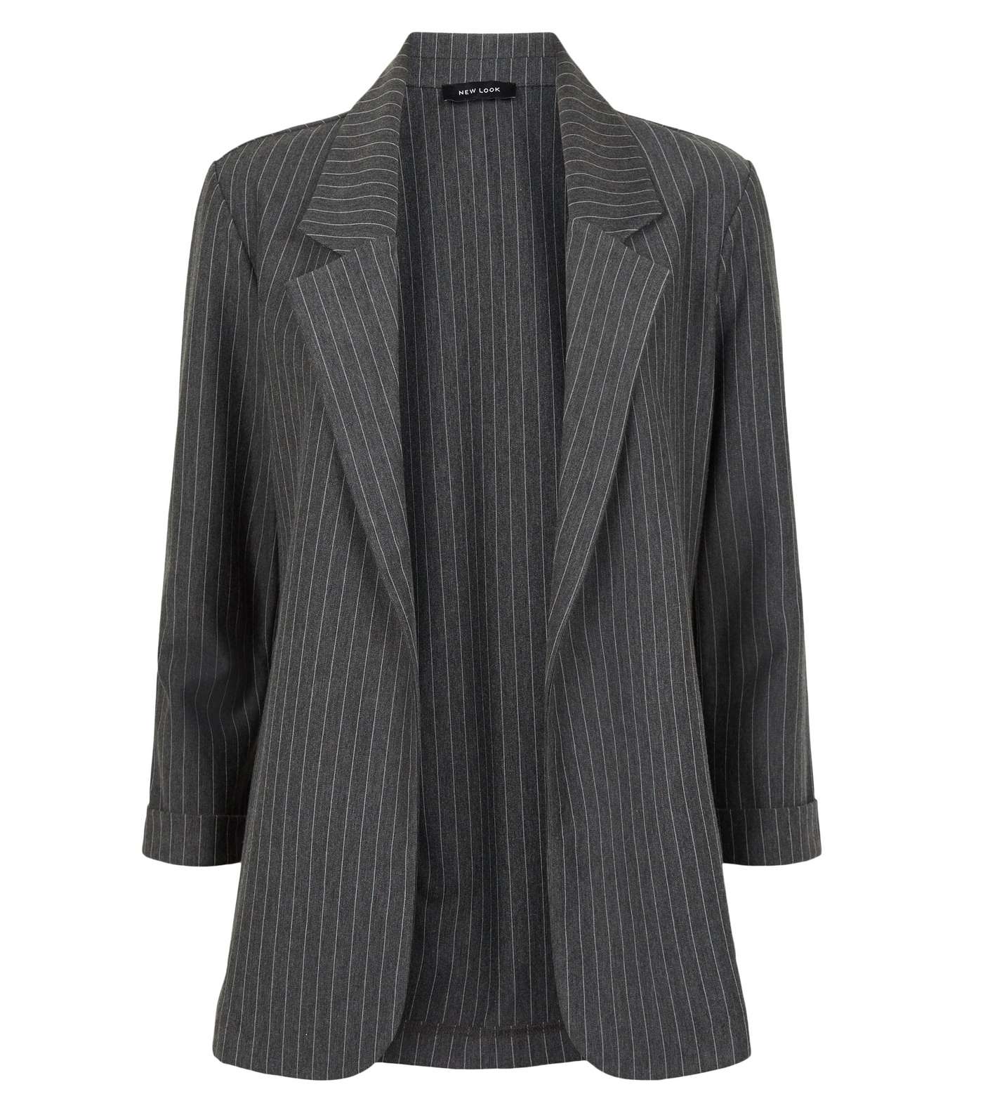 Grey Pinstripe Jersey Blazer Image 4