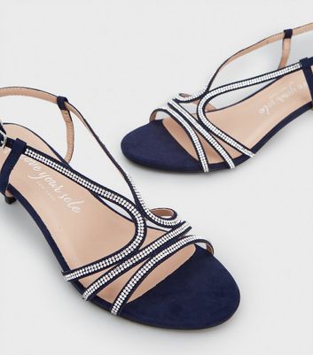 navy wide fit kitten heels