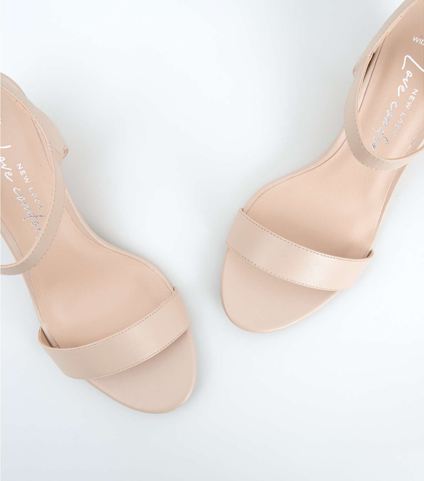 Wide Fit Pale Pink 2 Part Wedge Sandals Image 4