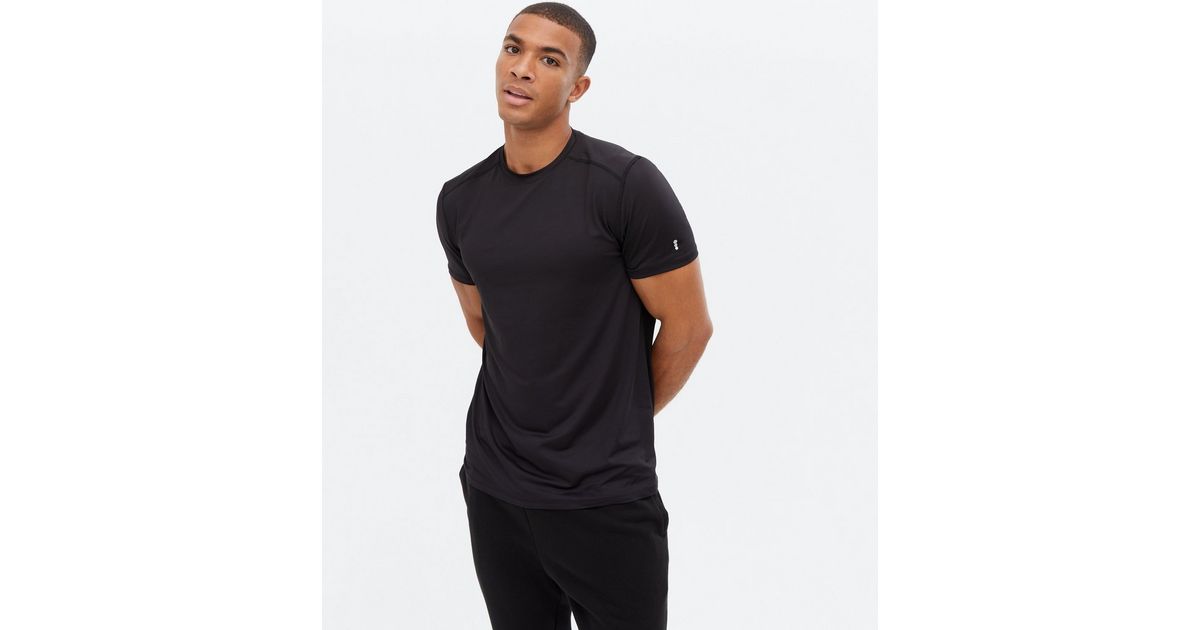 Black Short Sleeve Sports T-Shirt | New Look