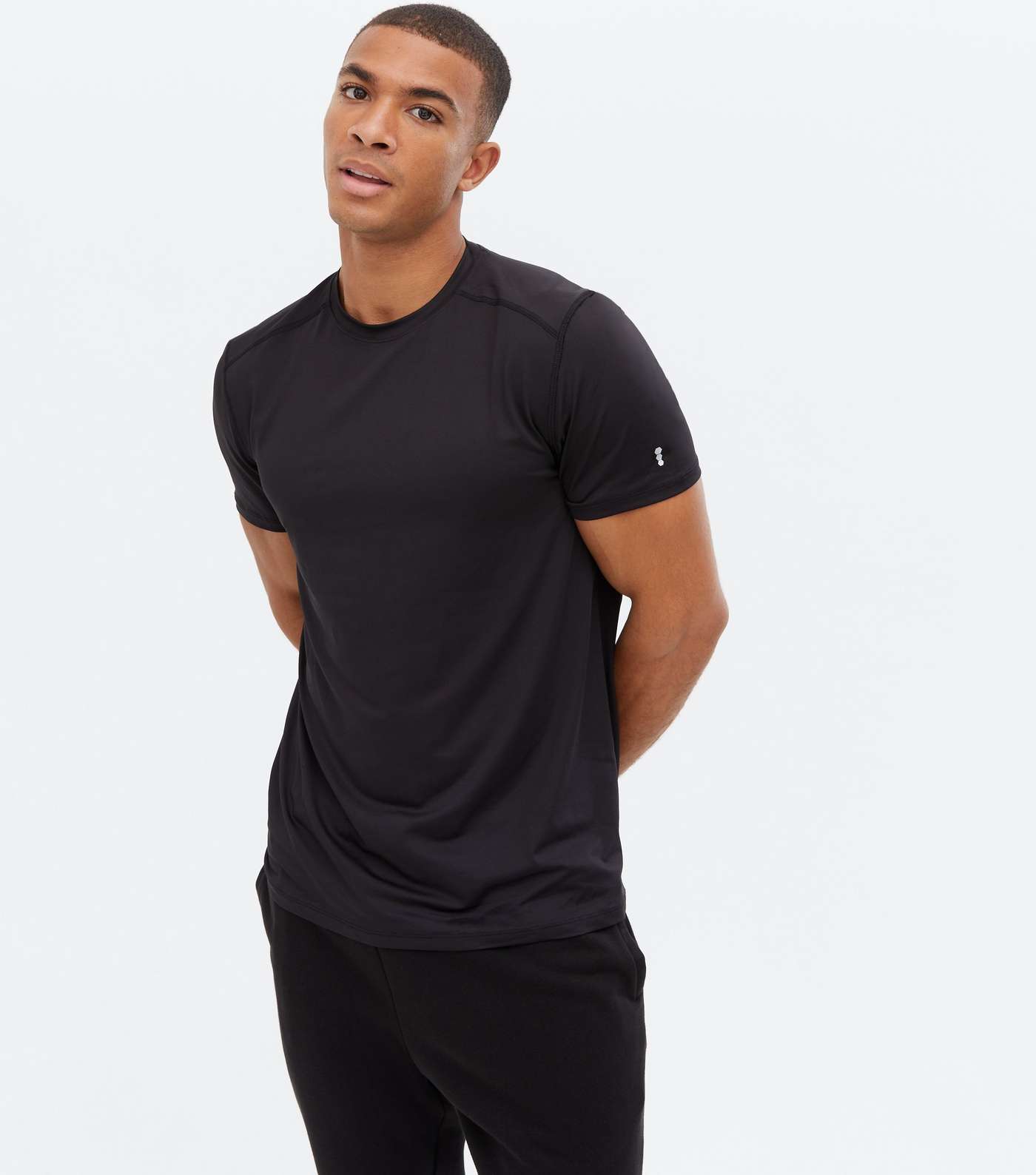 Black Short Sleeve Sports T-Shirt