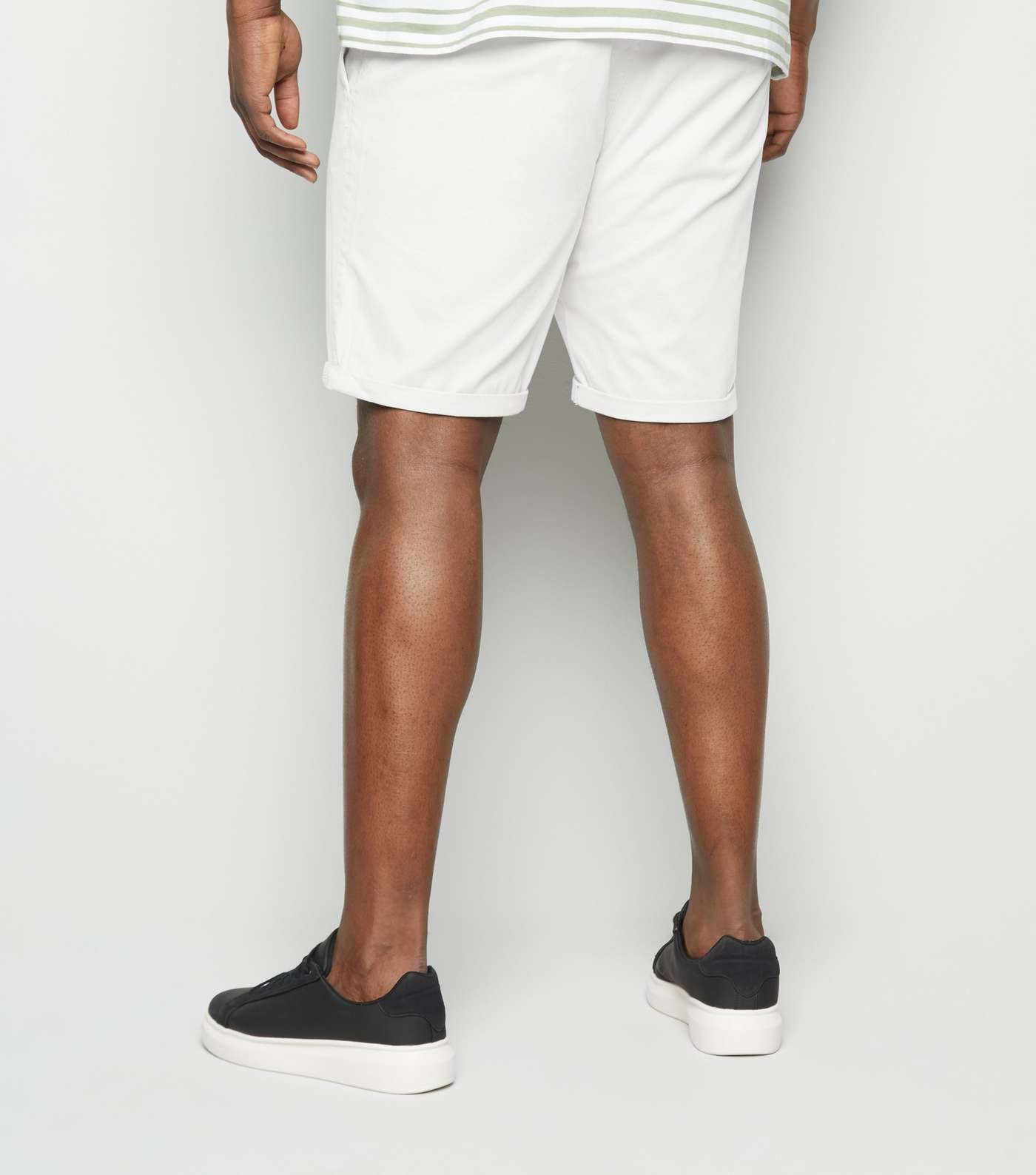 Plus Size Pale Grey Chino Shorts Image 3