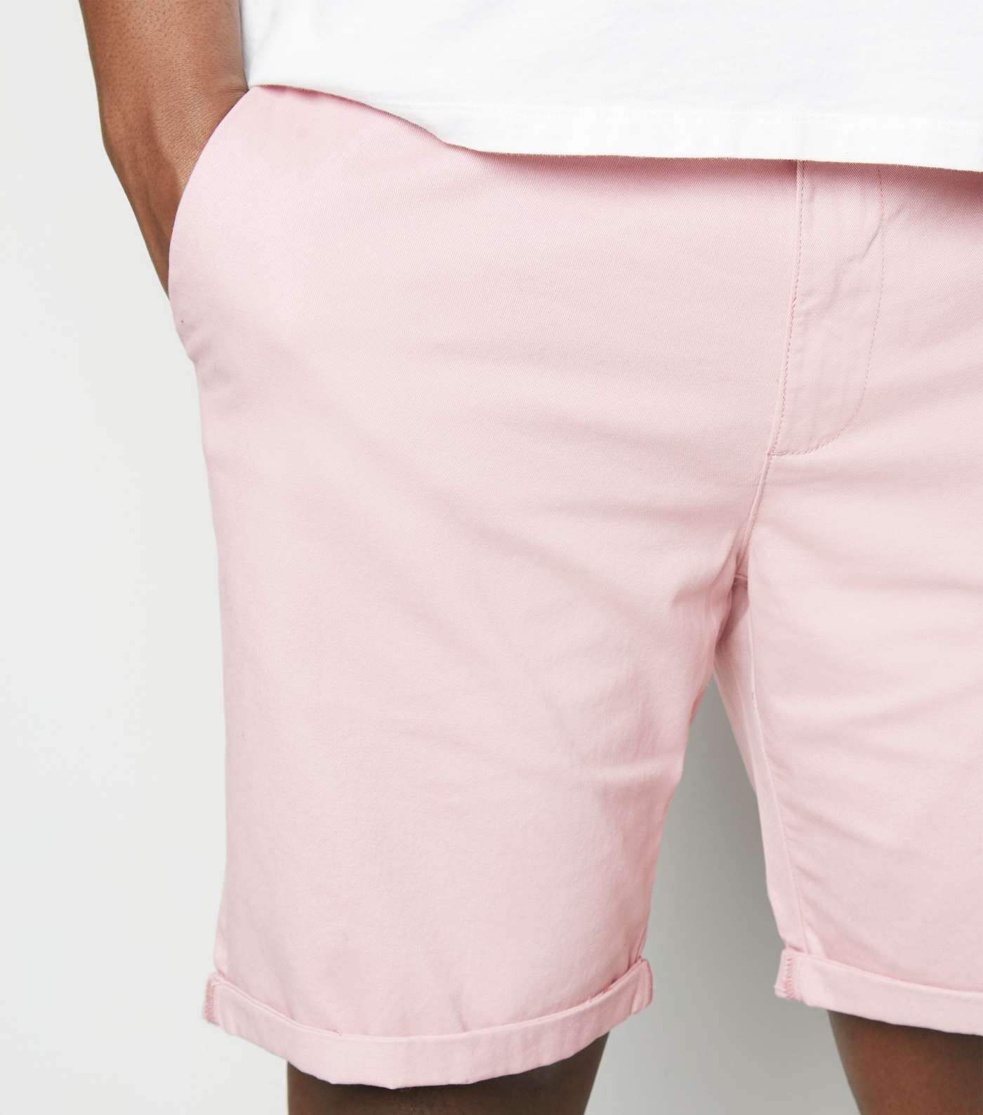 Plus Size Pink Chino Shorts Image 5