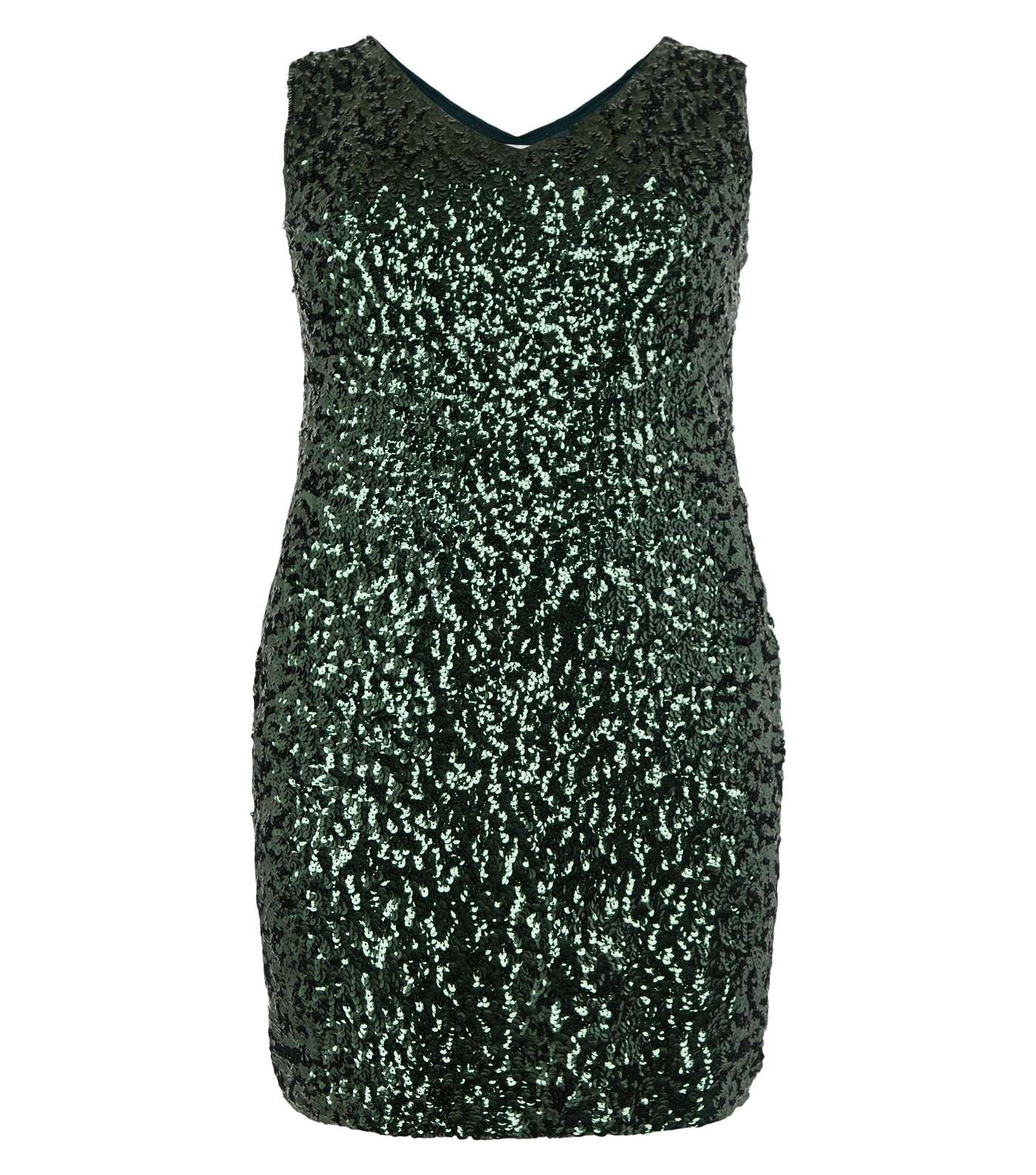 Apricot Curves Green Sequin Bodycon Dress Image 4