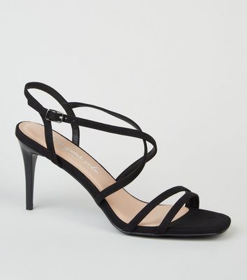Black Suedette Strappy Stiletto Sandals New Look Vegan shop for Black Suedette Strappy Stiletto Sandals New Look Vegan at Shopo