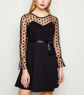 new look black mesh dress