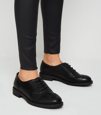 Girls black 2025 leather brogues