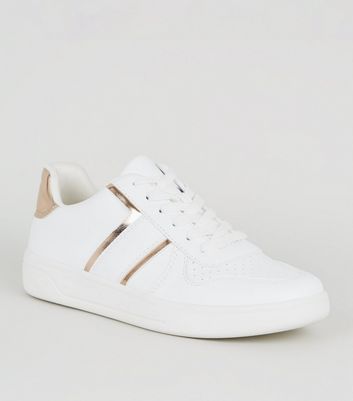 girls all white trainers