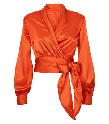 orange satin top