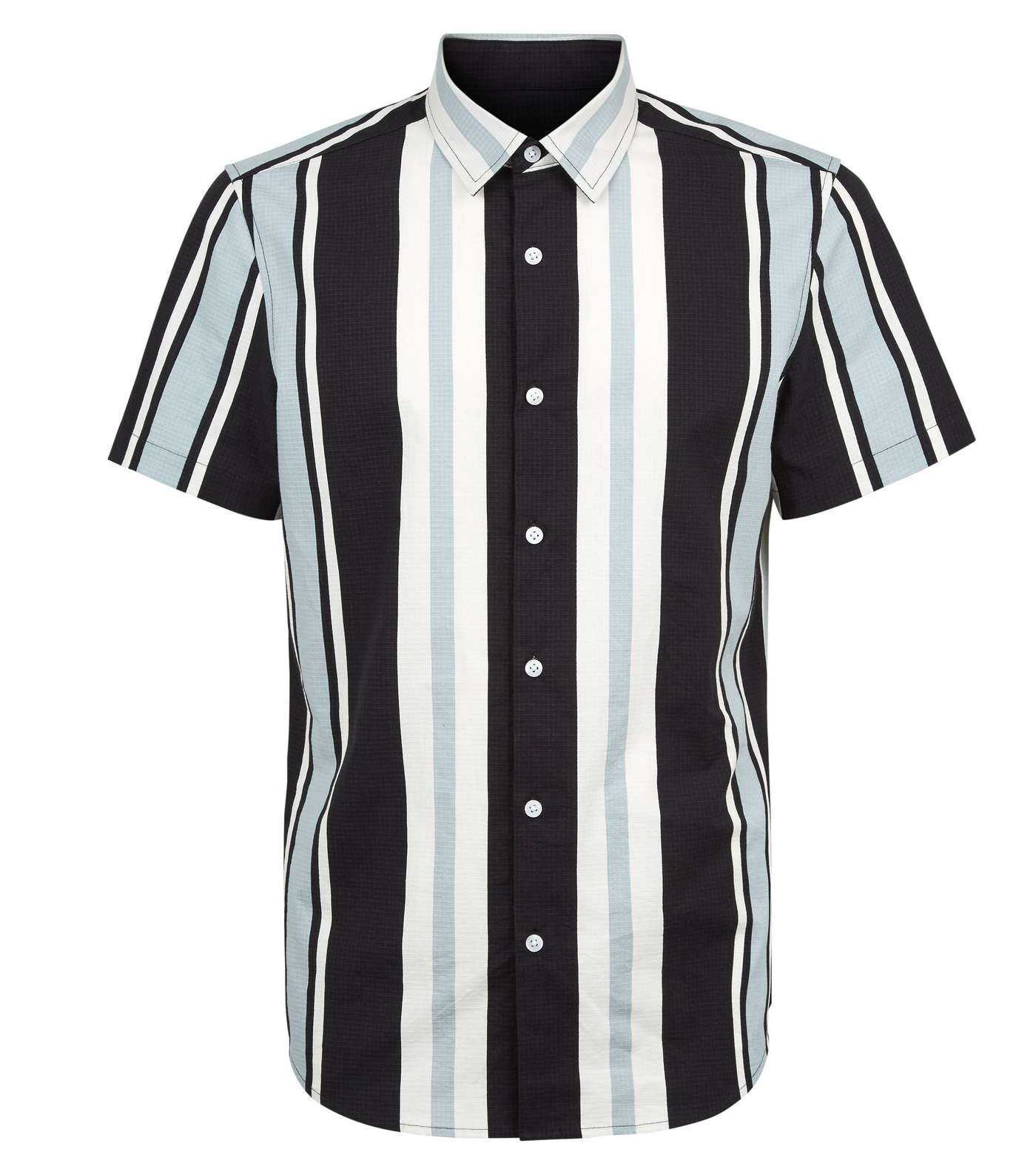 Pale Grey Stripe Short Sleeve Shirt Image 4