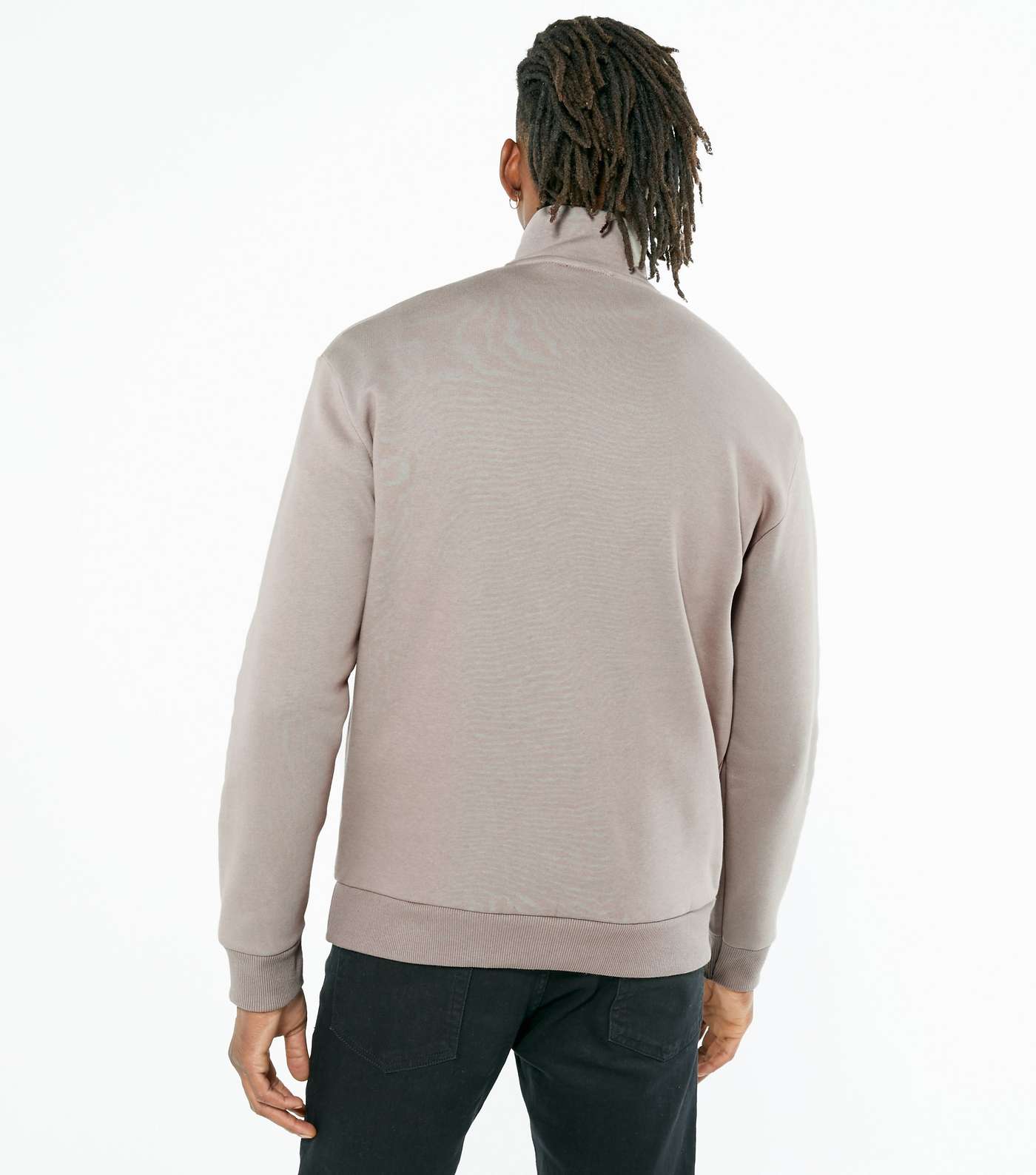 Mink Zip Neck Long Sleeve Sweatshirt Image 4