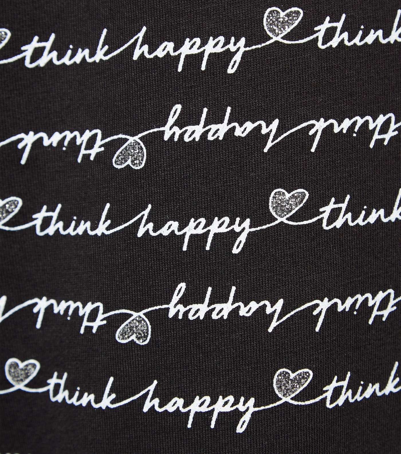 Off White Think Happy Slogan Pyjama Set  Image 5