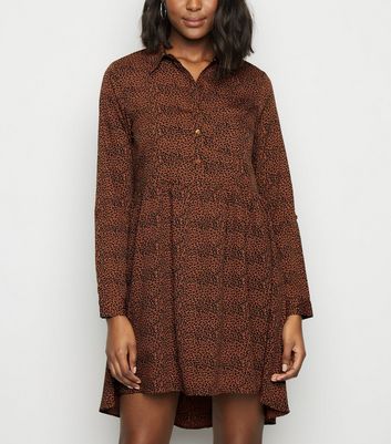 leopard print shirt dress new look