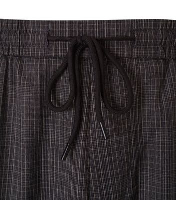 Image of Dark Grey Check Pull On Trousers New Look