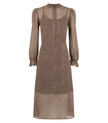 chiffon midi shirt dress