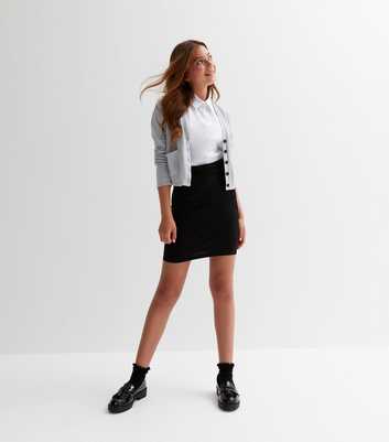 Girls Black High Waist Mini Skirt