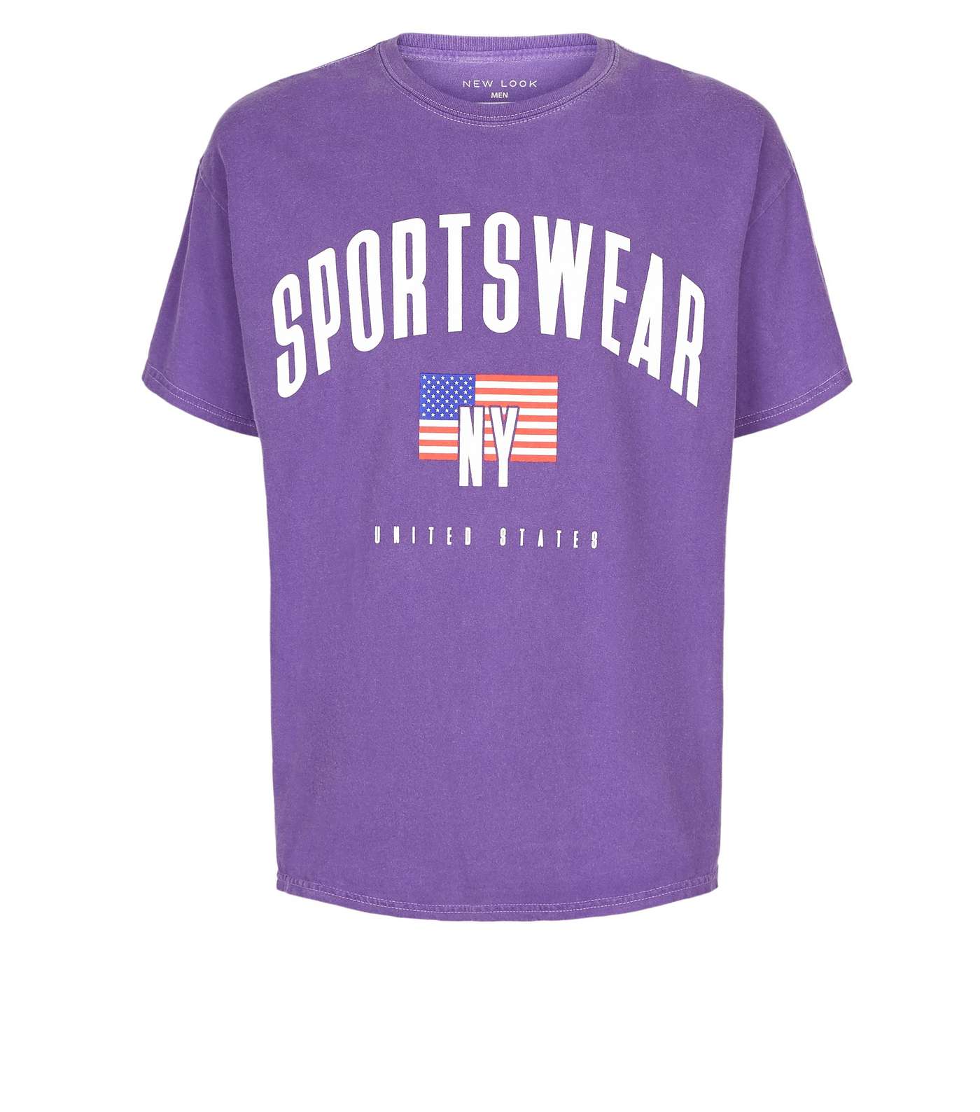 Lilac Overdyed Sportswear Slogan T-Shirt Image 4
