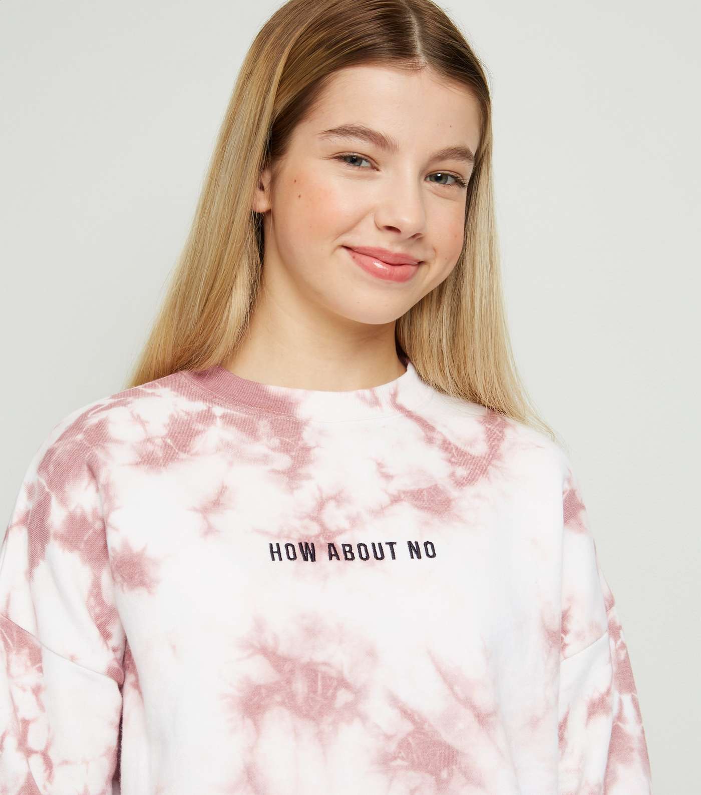 Girls Mid Pink Tie Dye No Slogan Sweatshirt Image 5
