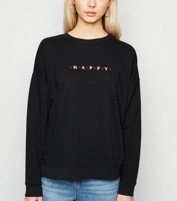 black slogan sweatshirt