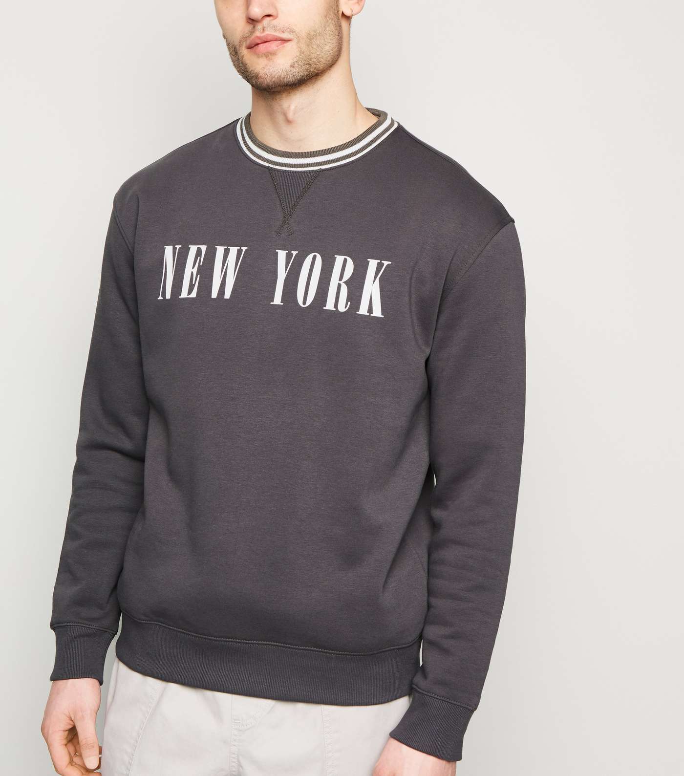 Dark Grey New York Slogan Sweatshirt