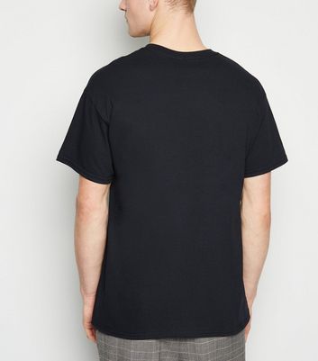 Image of Black Reflective Slogan Oversized T-Shirt New Look