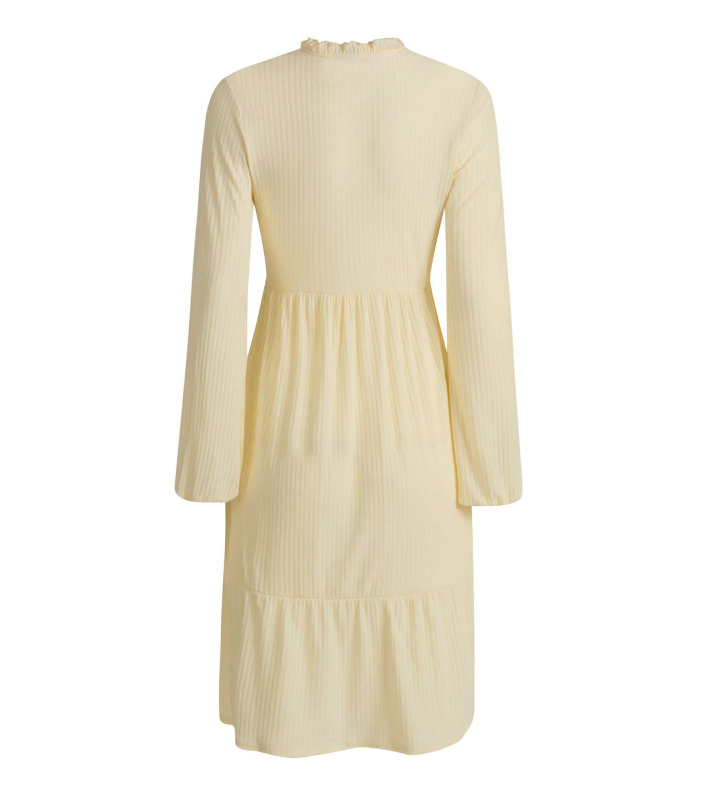 Maternity White Ribbed Tiered Smock Dress Image 2