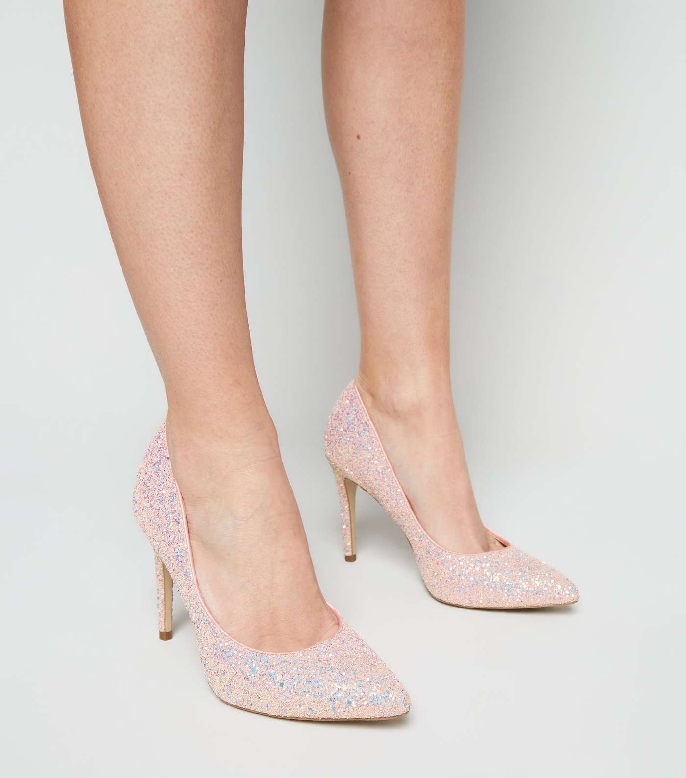 Pink Glitter Stiletto Court Shoes Image 2