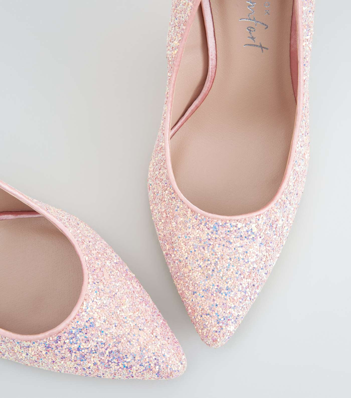 Pink Glitter Stiletto Court Shoes Image 4