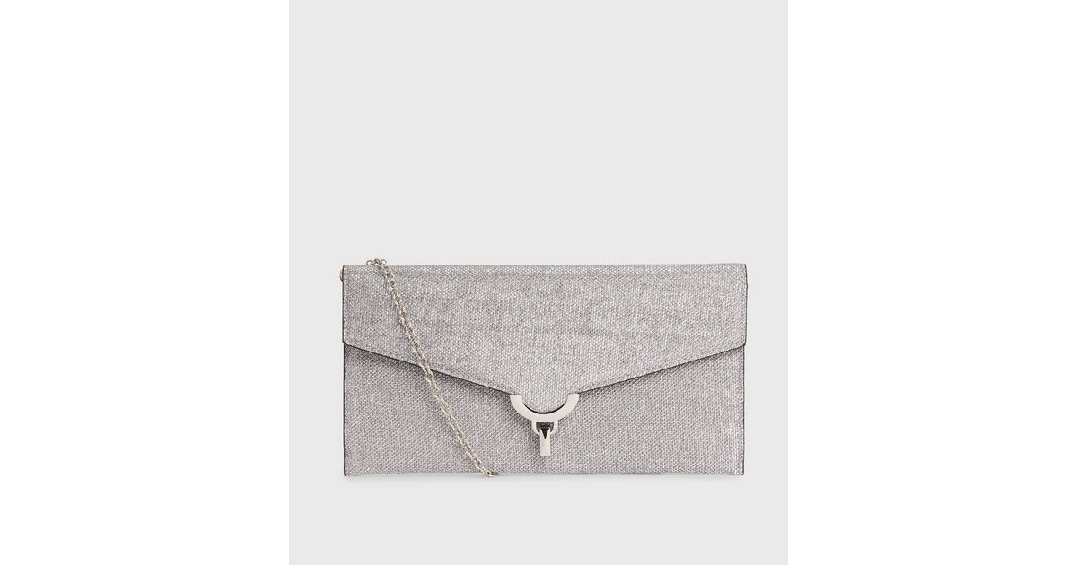 clutch bag silver glitter