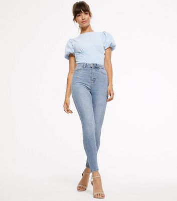 pale blue high waisted jeans