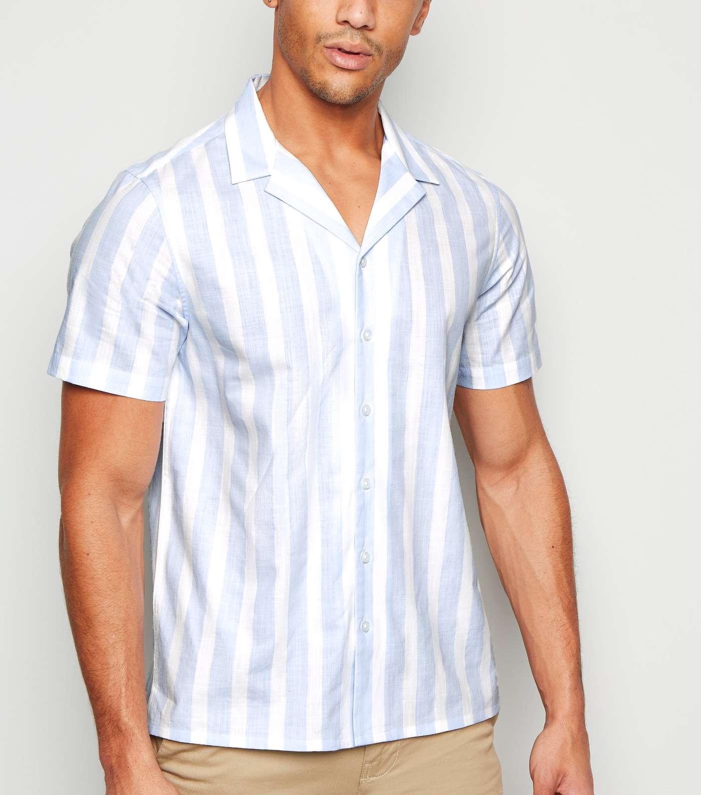 Pale Blue Stripe Short Sleeve Shirt