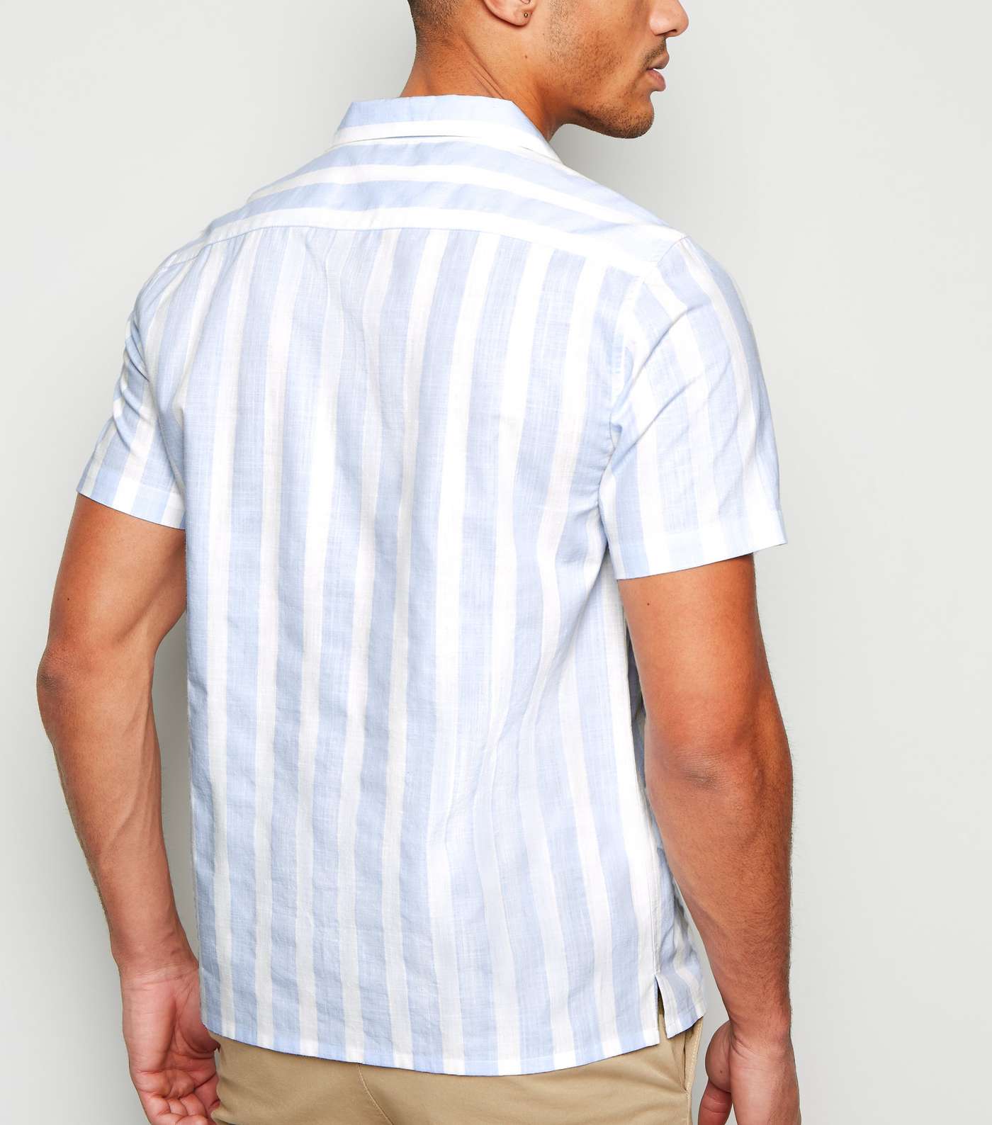 Pale Blue Stripe Short Sleeve Shirt Image 3