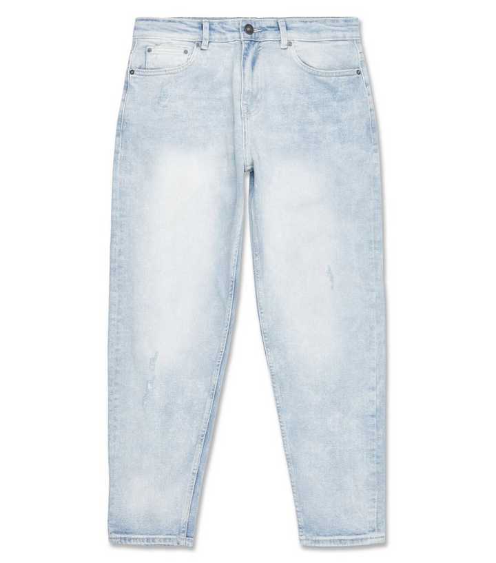 Pale Blue Light Wash Straight Leg Jeans