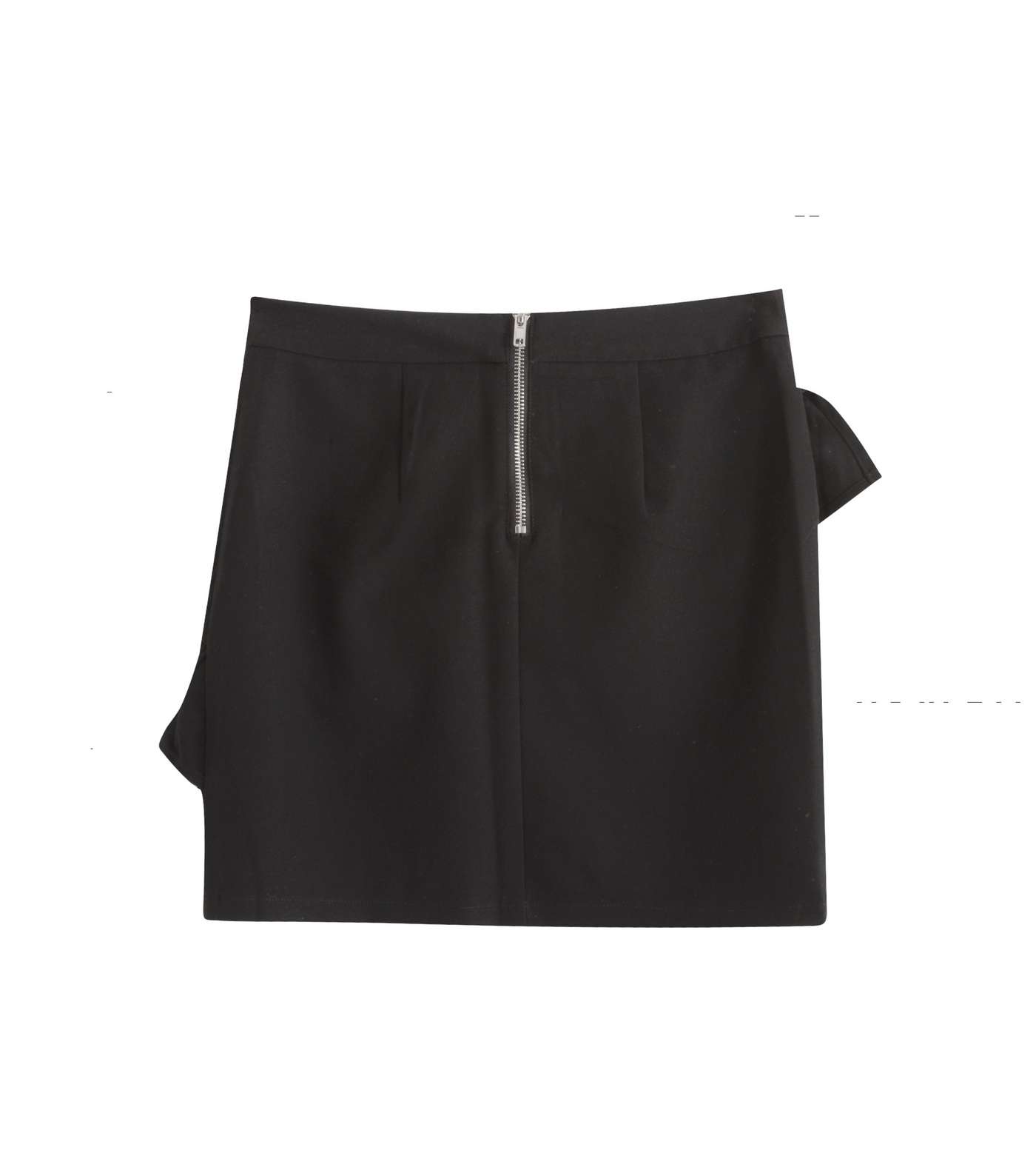 Girls Black Asymmetric Frill Trim Skirt Image 2