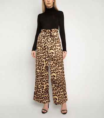 Wide leg animal print trousers Clearance