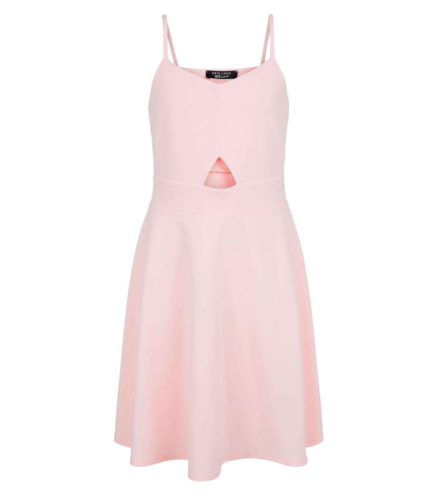 Girls Pale Pink Cut Out Skater Dress Image 4